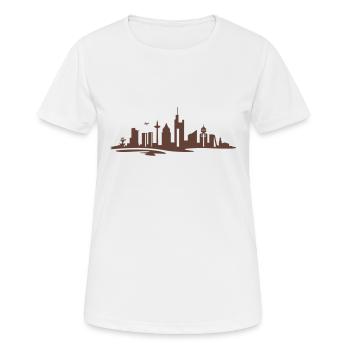 Skyline - Frankfurt am Main - Frauen T-Shirt atmungsaktiv - Weiß - Vorne - AI Model Female 172 dark (172cm)