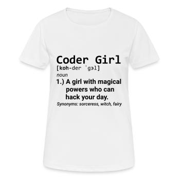 Coder Girl Definition Entwickler Programmier Girl - Frauen T-Shirt atmungsaktiv - Weiß - Vorne - AI Model Female 172 dark (172cm)