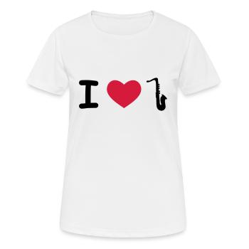 Saxophon - Frauen T-Shirt atmungsaktiv - Weiß - Vorne - AI Model Female 172 dark (172cm)