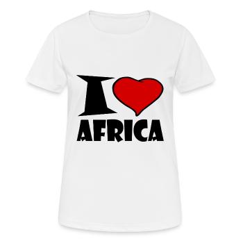 Afrique - Afrique- J'aime l'Afrique - T-shirt respirant Femme - blanc - Devant - AI Model Female 172 dark (172cm)