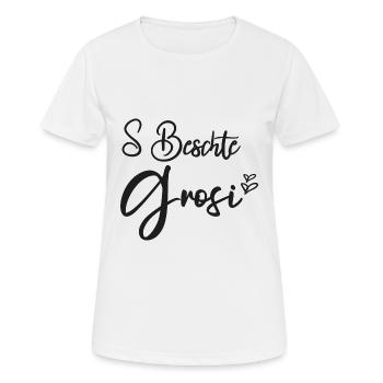 S Beschte Grosi Grand-mère Suisse Suisse Allemande Grand-mère - T-shirt respirant Femme - blanc - Devant - AI Model Female 172 dark (172cm)