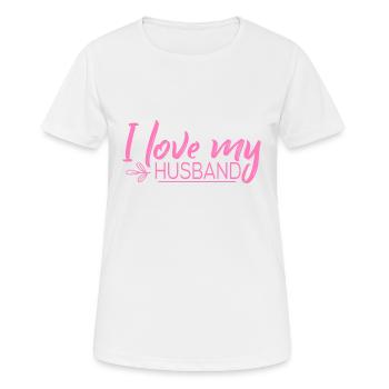 J’aime mon mari - T-shirt respirant Femme - blanc - Devant - AI Model Female 172 dark (172cm)