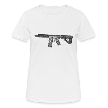 M4 - Zeichnung - Frauen T-Shirt atmungsaktiv - Weiß - Vorne - AI Model Female 172 dark (172cm)