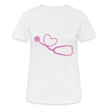 Médecin médecin médecin assistant médecin infirmier - T-shirt respirant Femme - blanc - Devant - AI Model Female 172 dark (172cm)