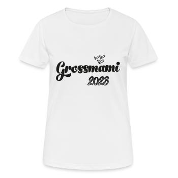 Grossmami 2023 du wirst Oma Schweiz - Frauen T-Shirt atmungsaktiv - Weiß - Vorne - AI Model Female 172 dark (172cm)