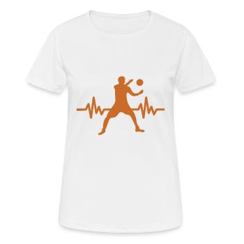 Haertbeat Basketball - USA - Team Sport - Hoops - Frauen T-Shirt atmungsaktiv - Weiß - Vorne - AI Model Female 172 dark (172cm)