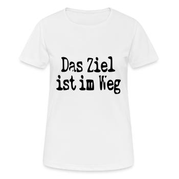 das Ziel ist im Weg - Frauen T-Shirt atmungsaktiv - Weiß - Vorne - AI Model Female 172 dark (172cm)