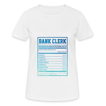 Bank Clerk Information And Nutritional Facts Bookk - Frauen T-Shirt atmungsaktiv - Weiß - Vorne - AI Model Female 172 dark (172cm)