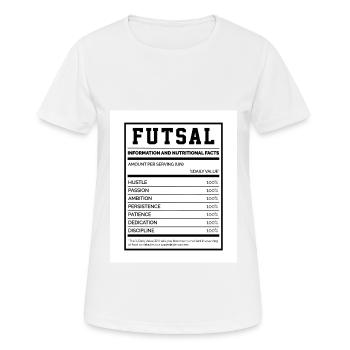 Futsal Information And Nutritional Facts Football - Frauen T-Shirt atmungsaktiv - Weiß - Vorne - AI Model Female 172 dark (172cm)