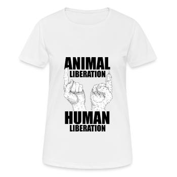 Animal Liberation Human Liberation Animal Lover Zo - Frauen T-Shirt atmungsaktiv - Weiß - Vorne - AI Model Female 172 dark (172cm)