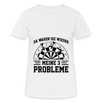 Da Waren Sie Wieder Meine Drei Probleme Dartboard - Frauen T-Shirt atmungsaktiv - Weiß - Vorne - AI Model Female 172 dark (172cm)