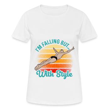 I'm Falling But With Style Cliff Jumping Cliff Div - Women's Breathable T-Shirt - white - Front - AI Model Female 172 dark (172cm)