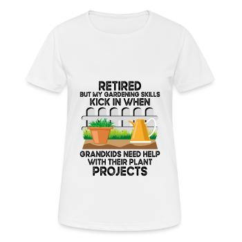 Gärtner im Ruhestand Oma Rentner Gartenbau Garde - Frauen T-Shirt atmungsaktiv - Weiß - Vorne - AI Model Female 172 dark (172cm)