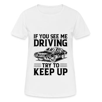 Permis de conduire passé Nouveau permis de conduire S - T-shirt respirant Femme - blanc - Devant - AI Model Female 172 dark (172cm)
