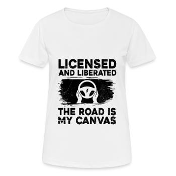 Permis de conduire passé Nouveau permis de conduire S - T-shirt respirant Femme - blanc - Devant - AI Model Female 172 dark (172cm)