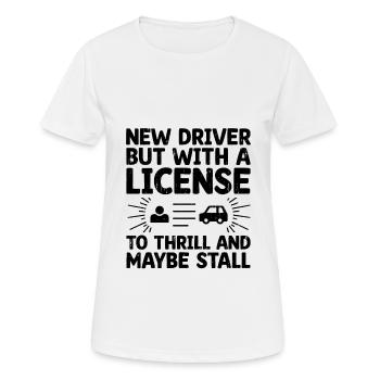 Permis de conduire passé Nouveau permis de conduire S - T-shirt respirant Femme - blanc - Devant - AI Model Female 172 dark (172cm)