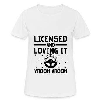Permis de conduire passé Nouveau permis de conduire S - T-shirt respirant Femme - blanc - Devant - AI Model Female 172 dark (172cm)
