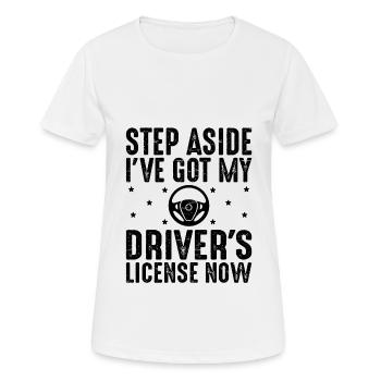 Permis de conduire passé Nouveau permis de conduire S - T-shirt respirant Femme - blanc - Devant - AI Model Female 172 dark (172cm)
