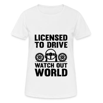 Permis de conduire passé Nouveau permis de conduire S - T-shirt respirant Femme - blanc - Devant - AI Model Female 172 dark (172cm)
