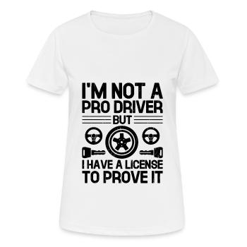 Permis de conduire passé Nouveau permis de conduire S - T-shirt respirant Femme - blanc - Devant - AI Model Female 172 dark (172cm)