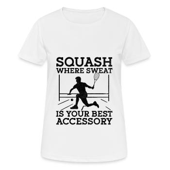 Squashspieler Squash-Tennisspieler Raquetball-Spor - Frauen T-Shirt atmungsaktiv - Weiß - Vorne - AI Model Female 172 dark (172cm)