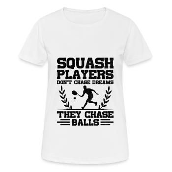 Squashspieler Squash-Tennisspieler Raquetball-Spor - Frauen T-Shirt atmungsaktiv - Weiß - Vorne - AI Model Female 172 dark (172cm)