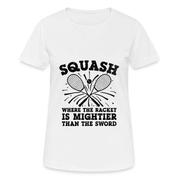 Squashspieler Squash-Tennisspieler Raquetball-Spor - Frauen T-Shirt atmungsaktiv - Weiß - Vorne - AI Model Female 172 dark (172cm)
