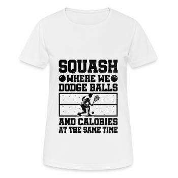 Squashspieler Squash Tennisspieler Raquetball Spor - Frauen T-Shirt atmungsaktiv - Weiß - Vorne - AI Model Female 172 dark (172cm)