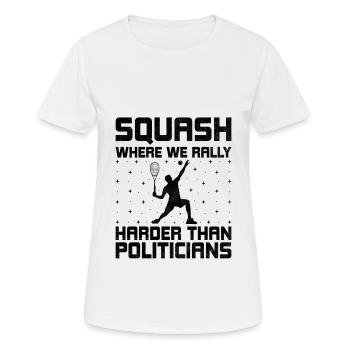 Squashspieler Squash-Tennisspieler Raquetball-Spor - Frauen T-Shirt atmungsaktiv - Weiß - Vorne - AI Model Female 172 dark (172cm)