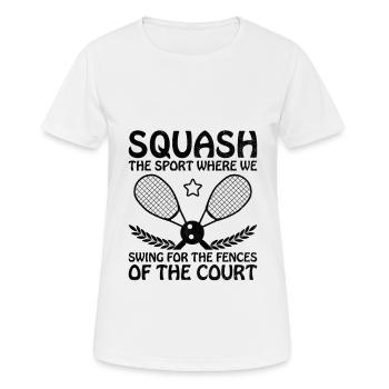 Squashspieler Squash-Tennisspieler Raquetball-Spor - Frauen T-Shirt atmungsaktiv - Weiß - Vorne - AI Model Female 172 dark (172cm)