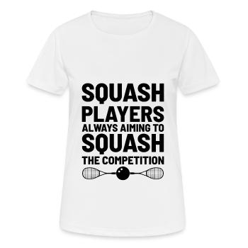 Squashspieler Squash-Tennisspieler Raquetball-Spor - Frauen T-Shirt atmungsaktiv - Weiß - Vorne - AI Model Female 172 dark (172cm)