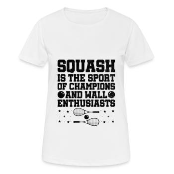 Squashspieler Squash-Tennisspieler Raquetball-Spor - Frauen T-Shirt atmungsaktiv - Weiß - Vorne - AI Model Female 172 dark (172cm)