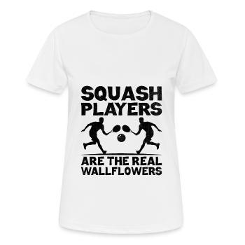Squashspieler Squash-Tennisspieler Raquetball-Spor - Frauen T-Shirt atmungsaktiv - Weiß - Vorne - AI Model Female 172 dark (172cm)