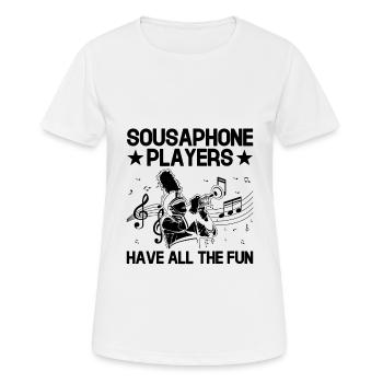 Blaskapelle Sprüche Lustige Marschinstrumente - Frauen T-Shirt atmungsaktiv - Weiß - Vorne - AI Model Female 172 dark (172cm)