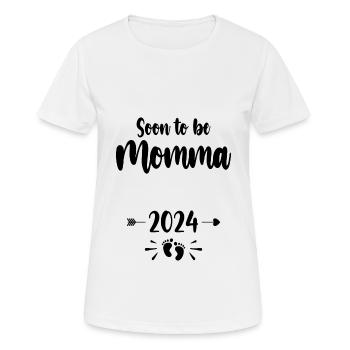 Momma Soon To Be Mom 2024 Mother Pregnant Kids Mot - Women's Breathable T-Shirt - white - Front - AI Model Female 172 dark (172cm)