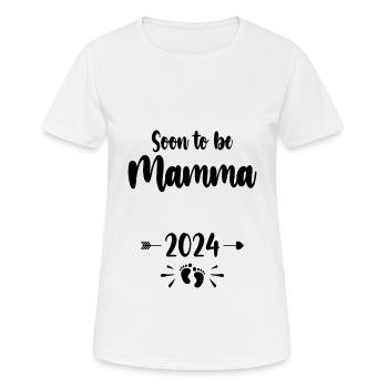 Mamma Soon To Be Mom 2024 Mother Pregnant Kids Mot - Women's Breathable T-Shirt - white - Front - AI Model Female 172 dark (172cm)