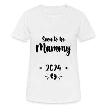 Mammy Soon To Be Mom 2024 Mother Pregnant Kids Mot - Women's Breathable T-Shirt - white - Front - AI Model Female 172 dark (172cm)
