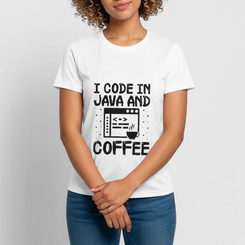 Café Codage Programmeur Codeur Développeur Nerd Coff T-shirt respirant Femme
