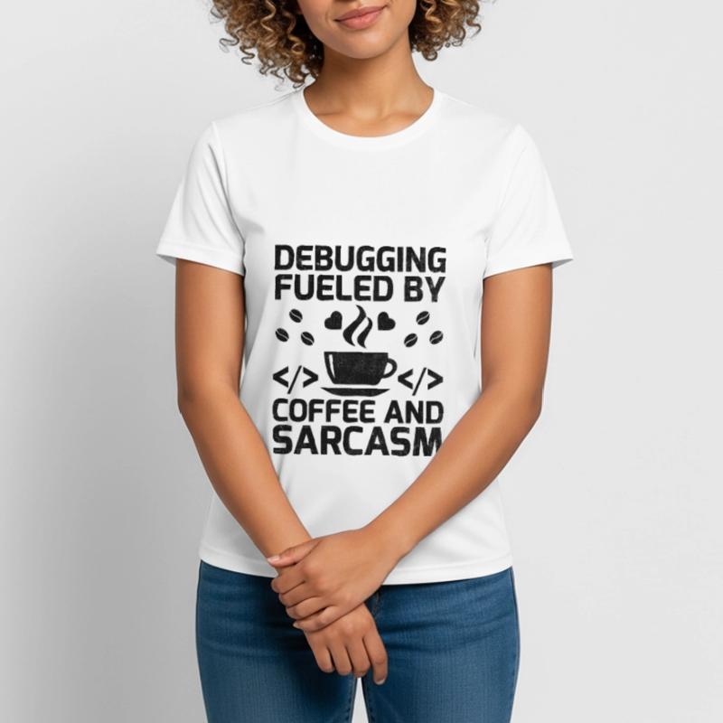 Café Codage Programmeur Codeur Développeur Nerd Coff T-shirt respirant Femme