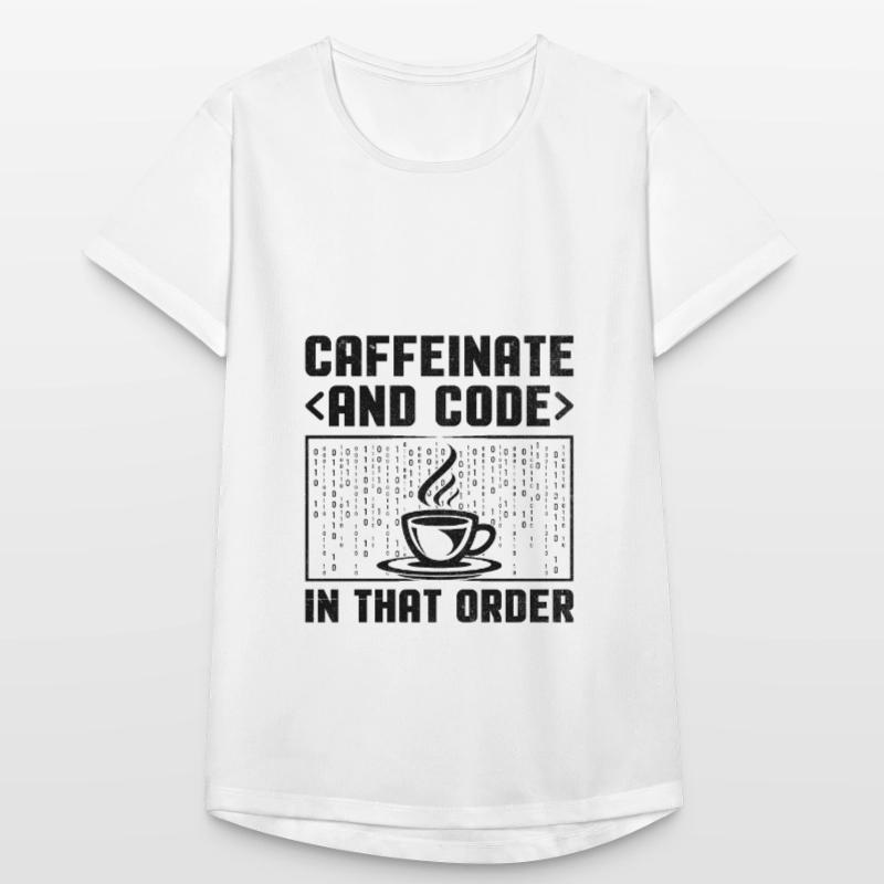 Café Codage Programmeur Codeur Développeur Nerd Coff T-shirt respirant Femme