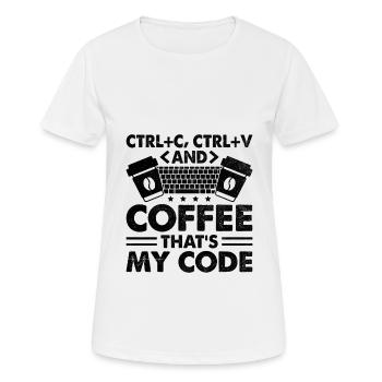 Coffee Coding Programmer Coder Developer Nerd Coff - Women's Breathable T-Shirt - white - Front - AI Model Female 172 dark (172cm)