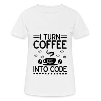 Coffee Coding Programmer Coder Developer Nerd Coff - Women's Breathable T-Shirt - white - Front - AI Model Female 172 dark (172cm)