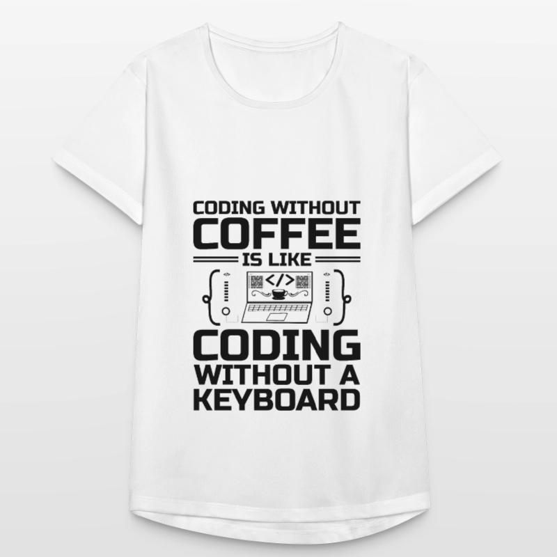 Café Codage Programmeur Codeur Développeur Nerd Coff T-shirt respirant Femme