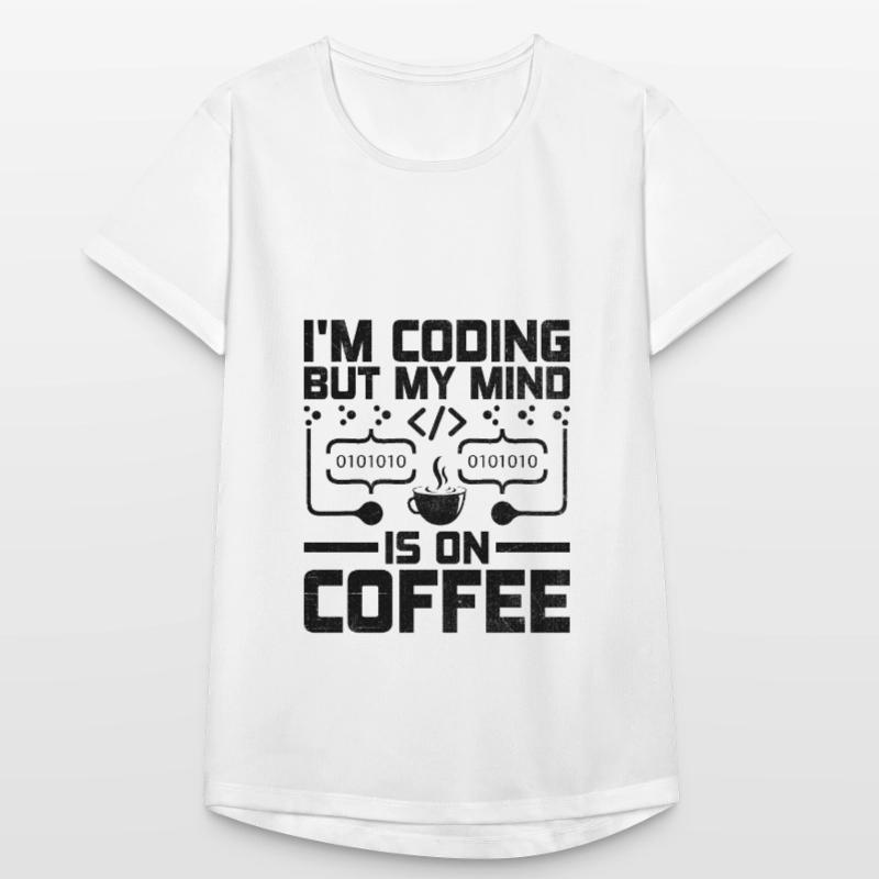 Café Codage Programmeur Codeur Développeur Nerd Coff T-shirt respirant Femme