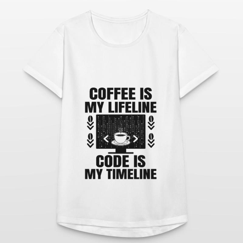 Kaffee-Codierung Programmierer Programmierer Entwickler Nerd Coff Frauen T-Shirt atmungsaktiv