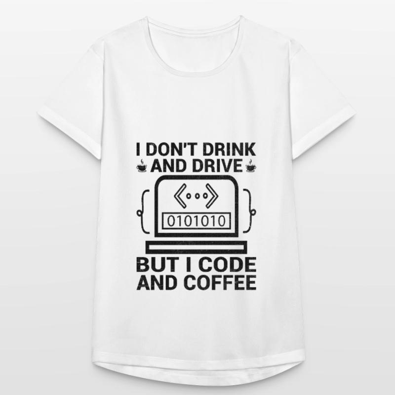 Café Codage Programmeur Codeur Développeur Nerd Coff T-shirt respirant Femme