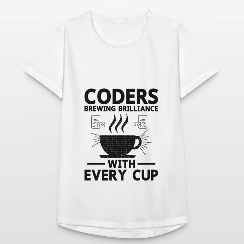Café Codage Programmeur Codeur Développeur Nerd Coff T-shirt respirant Femme