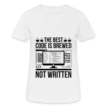 Café Codage Programmeur Codeur Développeur Nerd Coff - T-shirt respirant Femme - blanc - Devant - AI Model Female 172 dark (172cm)