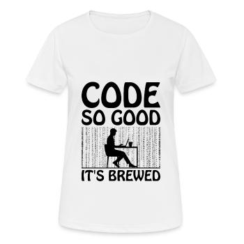 Café Codage Programmeur Codeur Développeur Nerd Coff - T-shirt respirant Femme - blanc - Devant - AI Model Female 172 dark (172cm)