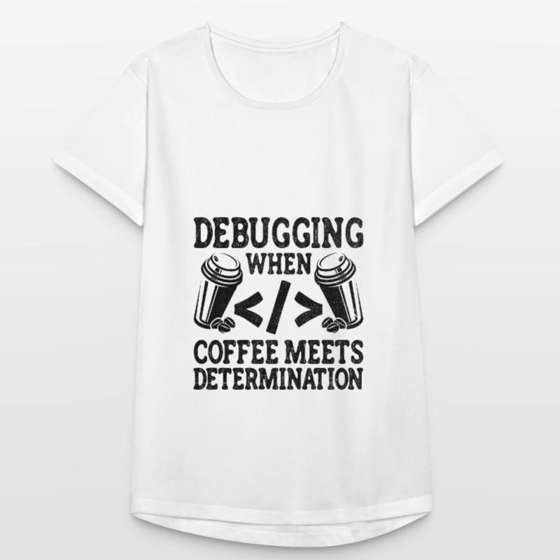 Café Codage Programmeur Codeur Développeur Nerd Coff T-shirt respirant Femme